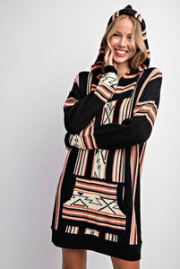 The Apache Junction Black Aztec Sweater Dress S-L