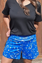 Load image into Gallery viewer, The Bandana Babe Blue Shorts S-XL