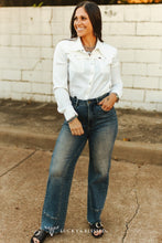 Load image into Gallery viewer, The Bedford Dark Wash, Raw Hem. High Rise Jeans