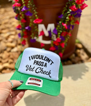 Load image into Gallery viewer, Vet Check Trucker Hat in Green!