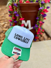 Load image into Gallery viewer, Long Live Cowgirls trucker Green/White