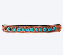 Load image into Gallery viewer, The Live Oak Turquoise Chunk Leather Bracelet