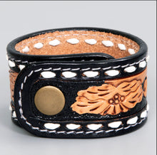 Load image into Gallery viewer, The Hidalgo Tooled-Buckstitch Bracelet