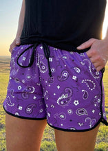 Load image into Gallery viewer, The Bandana Babe Purple Shorts S-L