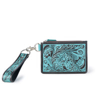 Load image into Gallery viewer, Pride of Prickly Pears Tooled Turquoise Card Holder
