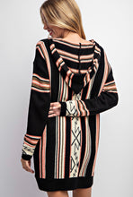 Load image into Gallery viewer, The Apache Junction Black Aztec Sweater Dress S-L
