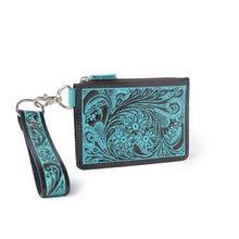 Load image into Gallery viewer, Pride of Prickly Pears Tooled Turquoise Card Holder