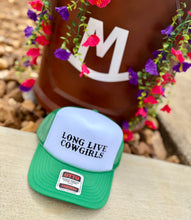 Load image into Gallery viewer, Long Live Cowgirls trucker Green/White