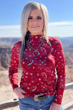 Load image into Gallery viewer, Bandana Babe Mesh Top in Red S-3X