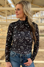 Load image into Gallery viewer, Bandana Babe Mesh Top in Black S-3X