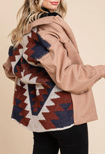 Load image into Gallery viewer, The Maricopa Mocha Aztec-Back Shacket S-L
