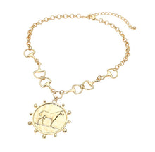 Load image into Gallery viewer, The Horse Coin Necklace in Gold