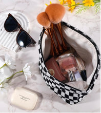 Load image into Gallery viewer, The Cove Checkered Cosmetic Pouch in Pink