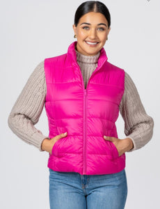 The Pima-Pink Puffer Vest S-XL