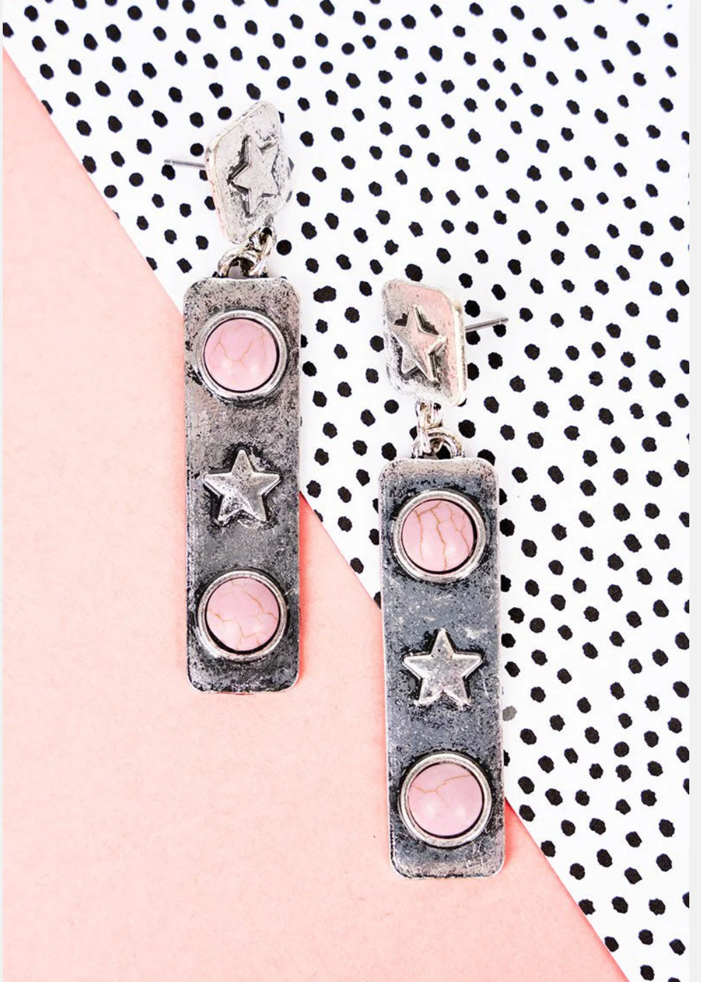 The Pink Star Earrings