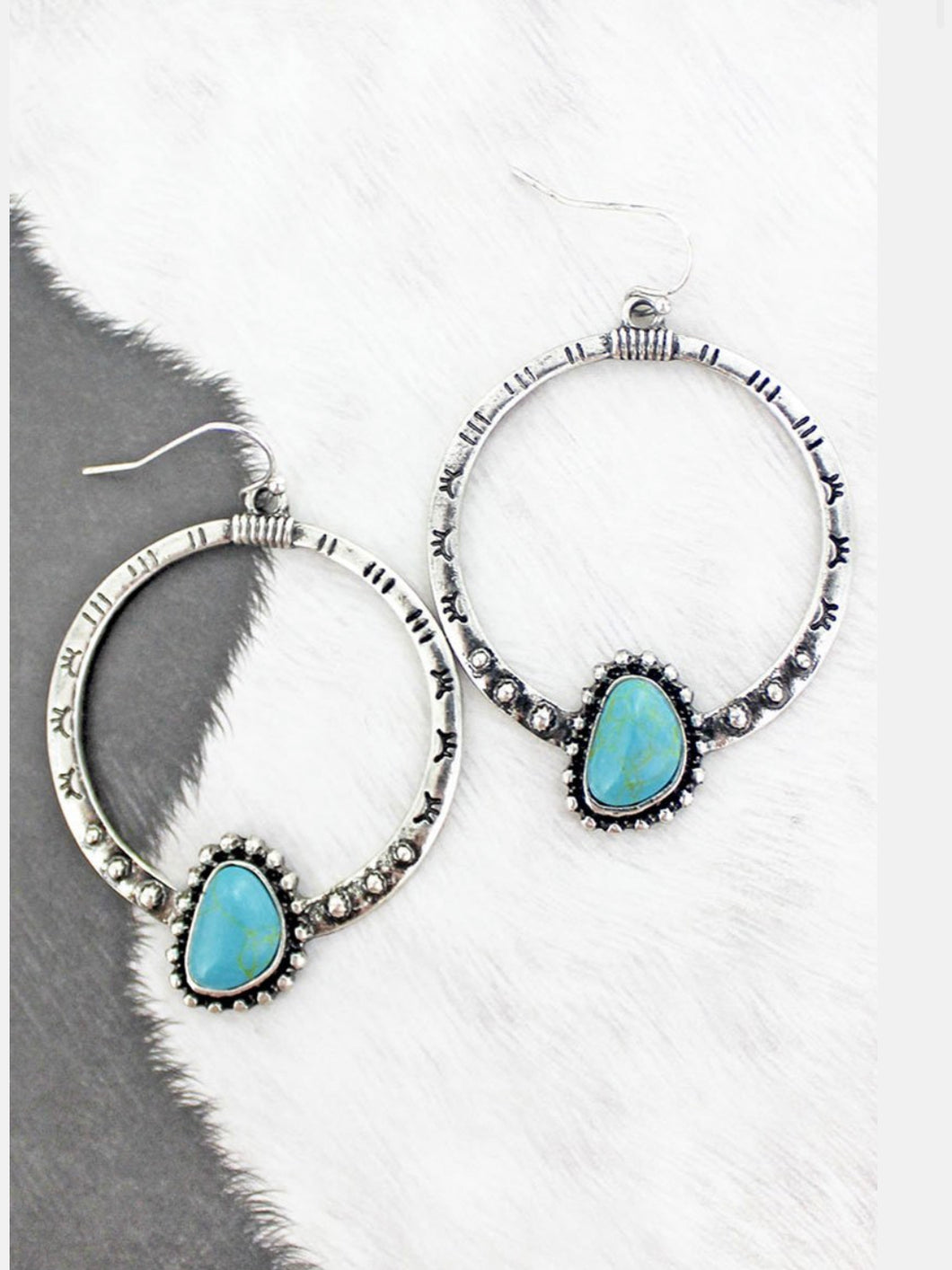 McKinley Turquoise Stone Hoop Earrings