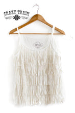 Load image into Gallery viewer, Feelin&#39; Fringy White Tank XS-3X
