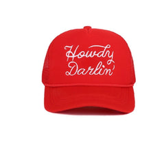 Load image into Gallery viewer, The Howdy Darling Red Trucker Hat
