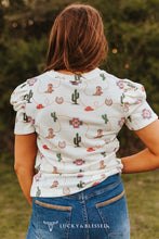 Load image into Gallery viewer, The Cactus &amp; Boots Puff Sleeve Top S-3X
