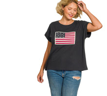 Load image into Gallery viewer, The American Flag Black Top
