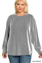 Load image into Gallery viewer, The Dalhart Ribbed Black-White Round Neck Top S-3X
