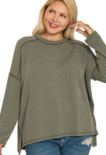 Load image into Gallery viewer, The Trinity Dark Olive Ribbed Top

