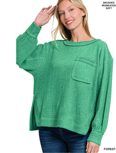The TimberCreek Forrest Green Hacci Top S-3X