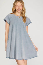 Load image into Gallery viewer, The Crawford Chambray Dress S-L
