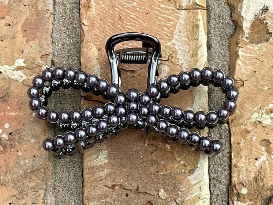 Bow Navajo Pearl Claw Clip