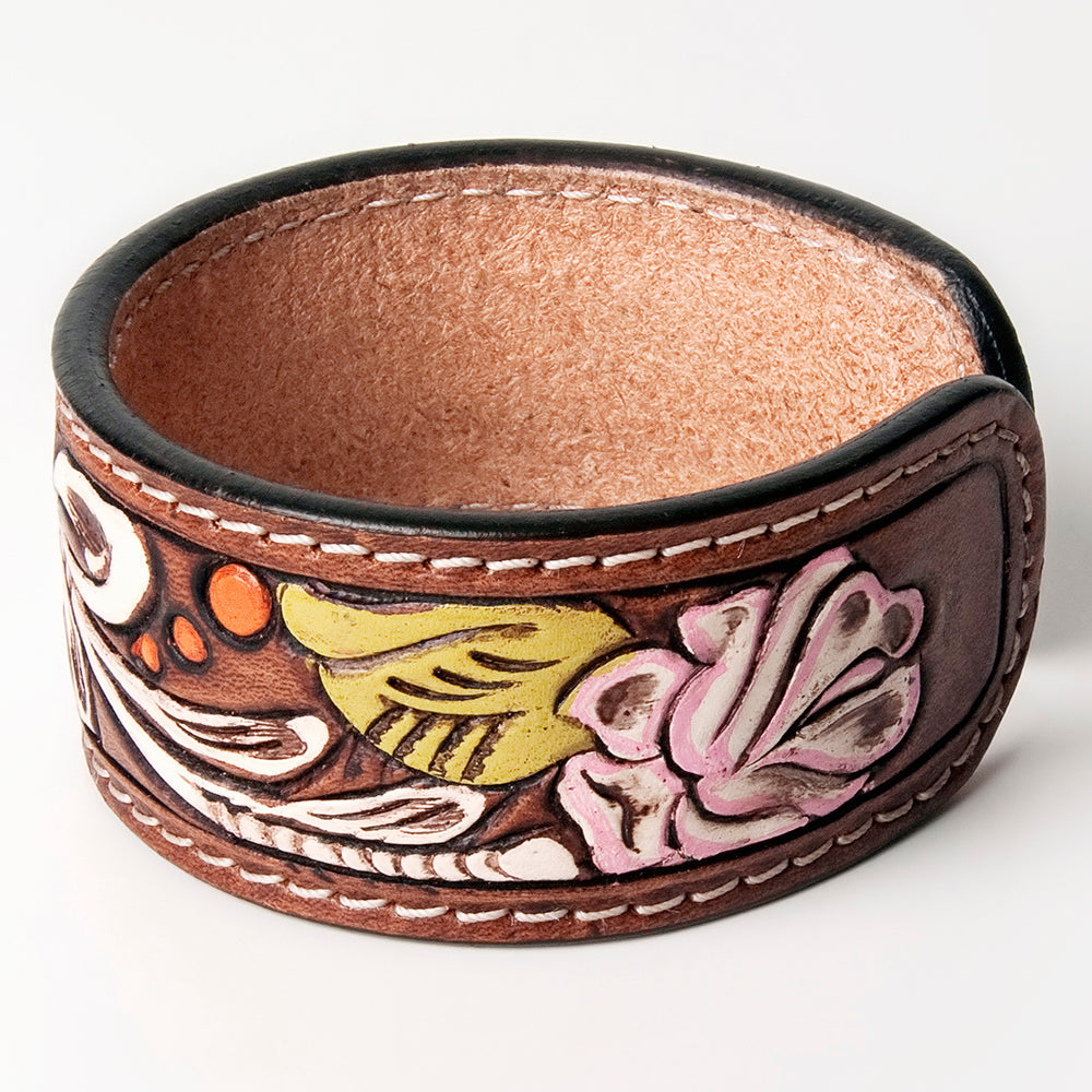 The Gregg Handtooled Leather Bracelet