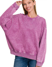 Load image into Gallery viewer, The Pecan Hill Light Plum Mineral Wash Sweatshirt S-XL
