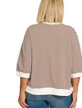 Load image into Gallery viewer, The Bowie Brown Stripe Top S-3X
