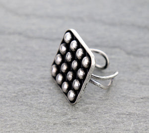 The Western Square Metal Cuff Ring