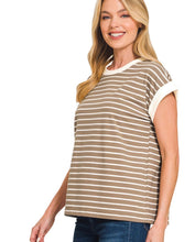 Load image into Gallery viewer, The Sweetwater Stripe Mocha Top S-3X
