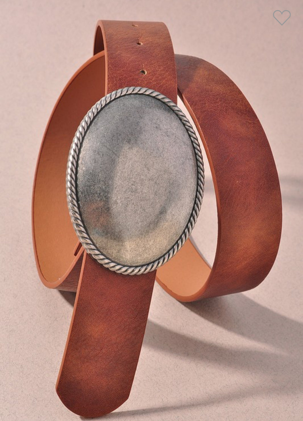 The Longview Belt Cognac-Silver