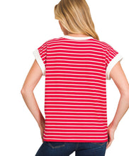 Load image into Gallery viewer, The Sweetwater Stripe Red Top S-3X
