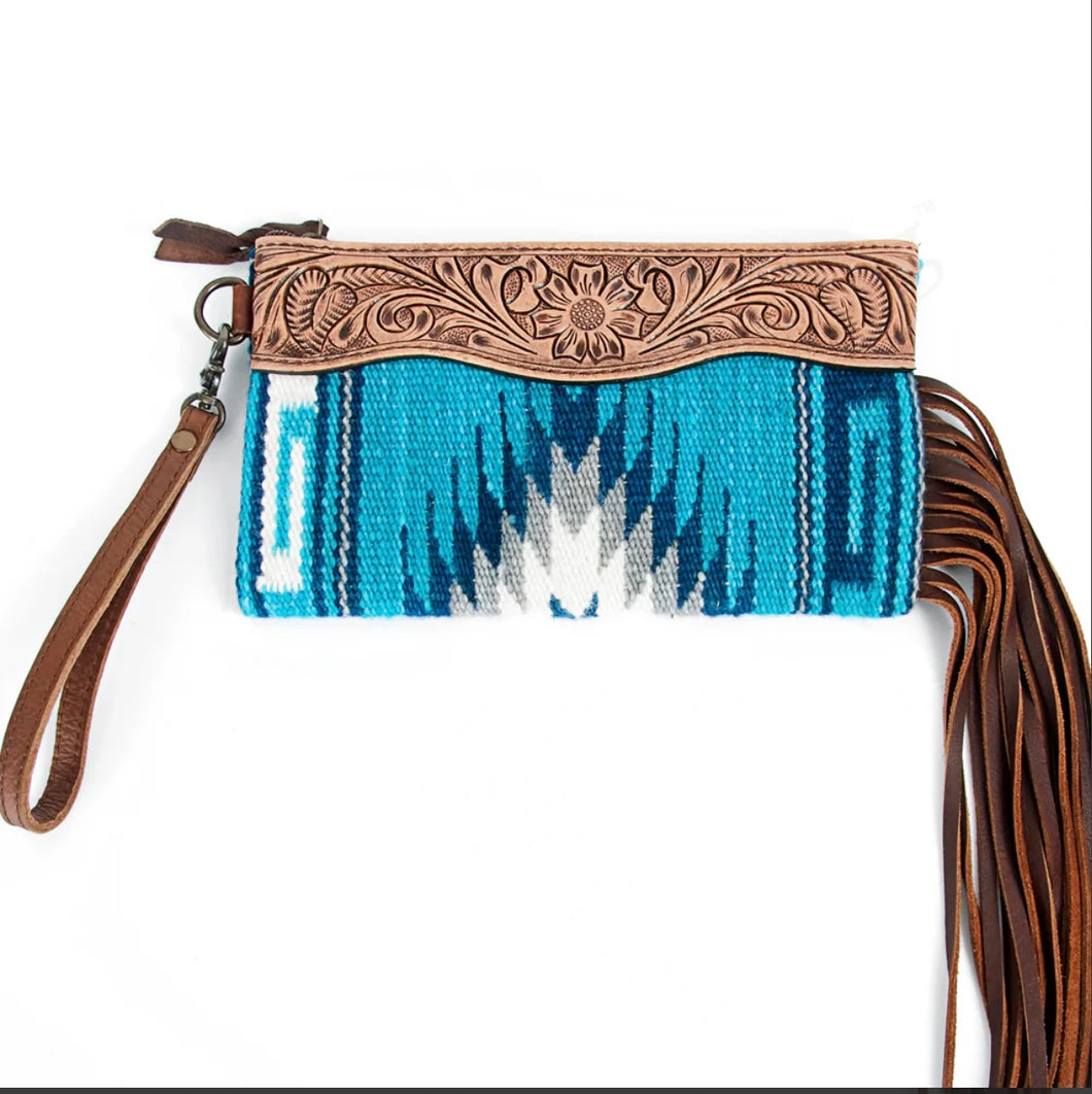 The Blues Alamo Saddle Bag Fringe Wristlet