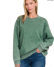 Load image into Gallery viewer, The Pecan Hill Forest Green Mineral Wash Sweatshirt S-3X
