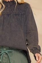 Load image into Gallery viewer, The Mineral Wells Navy Washed Smocked Top S-3X
