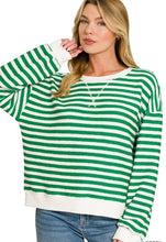Load image into Gallery viewer, The Kelley Stripe Rib Banded Pullover S-3X

