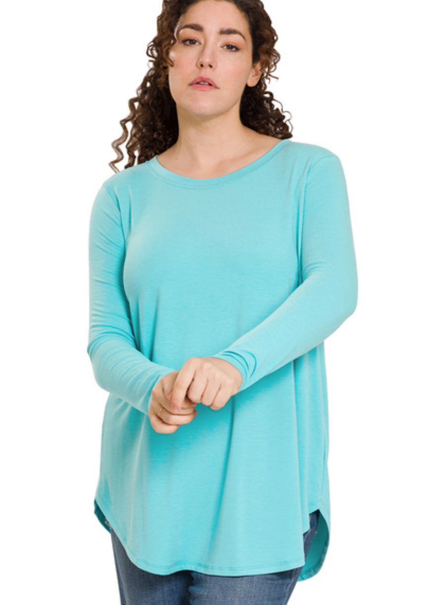 The Lytle Aqua Blue Top 1X-3X