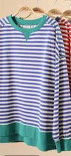 Load image into Gallery viewer, The Dayton Stripe Royal/Cream Top S-L
