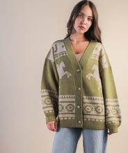 Load image into Gallery viewer, The Oak Point Olive Aztec Cardigan S-L
