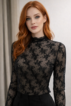 Load image into Gallery viewer, The Lamesa Mesh Top in Black S-2X
