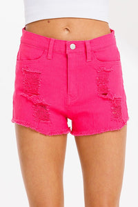 The Rio Grande Denim Shorts in Hot Pink S-L
