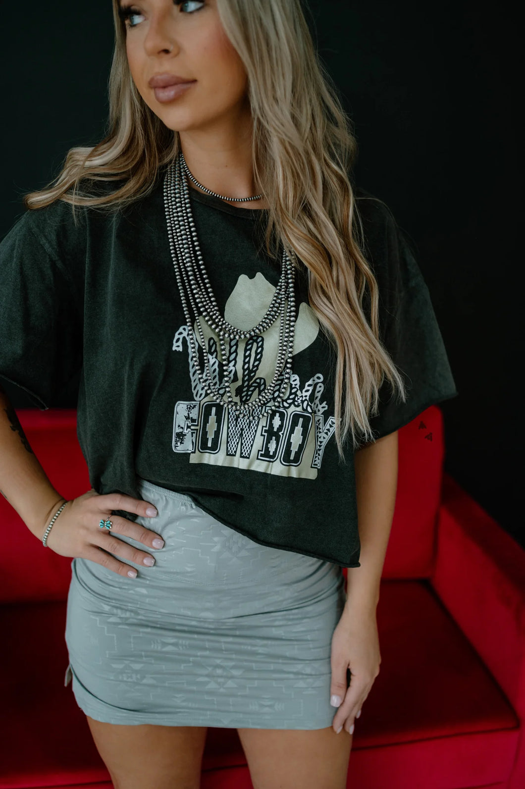 The Whoa Cowboy Crop Tee S-XL