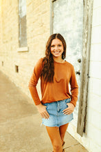 Load image into Gallery viewer, The Swanky Leather Top in Saddle S-3X
