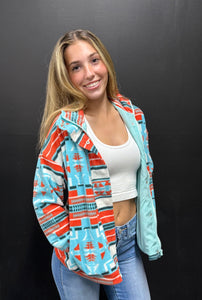 The Bridge City Blue-Orange Aztec Jacket S-L