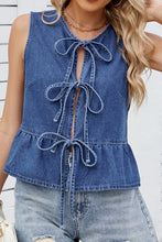 Load image into Gallery viewer, The Terrell Denim Bow Vest S-XL
