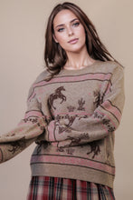 Load image into Gallery viewer, The Tulsa Taupe Horse Sweater S-L
